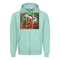 Seafoam merry christmas heifer cow Zipper Hoodie - CowGirlArtShop