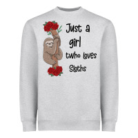 Heather Grey just a girl who loves sloths Heavyweight Sweatshirt - Bettercallsaul