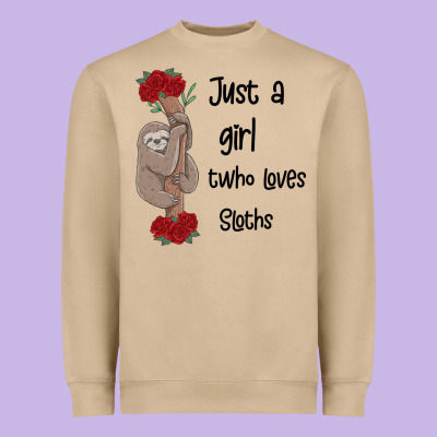 Just A Girl Who Loves Sloths Heavyweight Sweatshirt Designed By Bettercallsaul