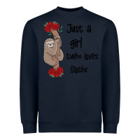 Navy just a girl who loves sloths Heavyweight Sweatshirt - Bettercallsaul