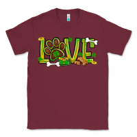 Burgundy St. Patrick's Day love dog paw Classic Tee - BundleAndBundleShop