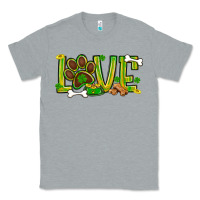 Heather Grey St. Patrick's Day love dog paw Classic Tee - BundleAndBundleShop