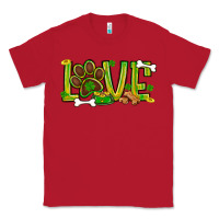 Red St. Patrick's Day love dog paw Classic Tee - BundleAndBundleShop