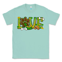 Seafoam St. Patrick's Day love dog paw Classic Tee - BundleAndBundleShop