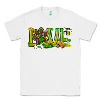 White St. Patrick's Day love dog paw Classic Tee - BundleAndBundleShop