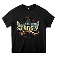 Black oh my stars america wings Heavy Core Tee - NancyCooperArtShop