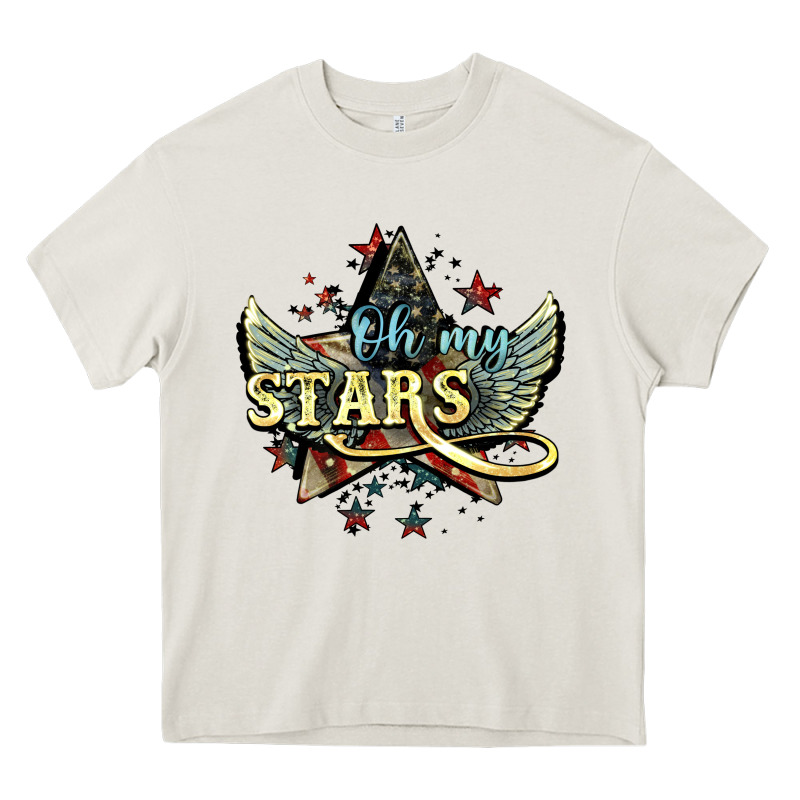 Oh My Stars America Wings Heavy Core Tee by NancyCooperArtShop | Teevron