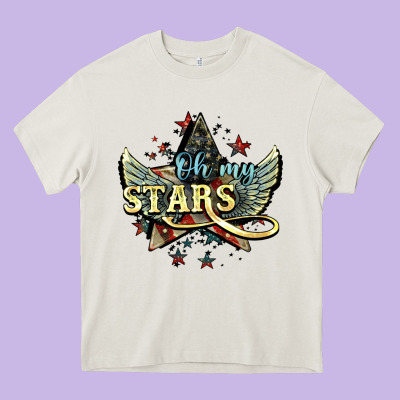 Oh My Stars America Wings Heavy Core Tee Designed By Nancycooperartshop
