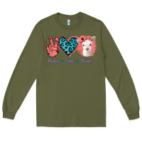 Army Green Peace Love Goats Long Sleeve Tee - Bettercallsaul