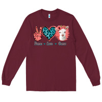 Burgundy Peace Love Goats Long Sleeve Tee - Bettercallsaul