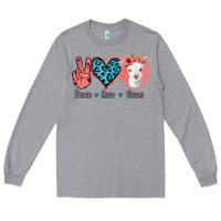 Heather Grey Peace Love Goats Long Sleeve Tee - Bettercallsaul