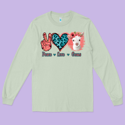 Peace Love Goats Long Sleeve Tee Designed By Bettercallsaul