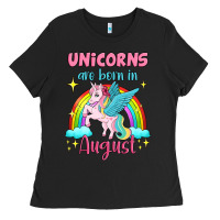 Black unicorns are born in august Ladies Tee - Jasminsmagicworld