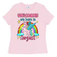 Bubblegum Pink unicorns are born in august Ladies Tee - Jasminsmagicworld