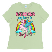 Matcha unicorns are born in august Ladies Tee - Jasminsmagicworld