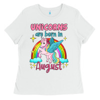 White unicorns are born in august Ladies Tee - Jasminsmagicworld