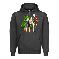 Charcoal Heather american paint horse christmas tree Zipper Hoodie - CowGirlArtShop