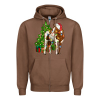 Chestnut american paint horse christmas tree Zipper Hoodie - CowGirlArtShop
