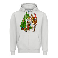 Dove Grey american paint horse christmas tree Zipper Hoodie - CowGirlArtShop