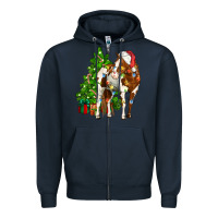 Navy american paint horse christmas tree Zipper Hoodie - CowGirlArtShop