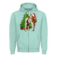 Seafoam american paint horse christmas tree Zipper Hoodie - CowGirlArtShop