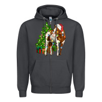 Smoke american paint horse christmas tree Zipper Hoodie - CowGirlArtShop