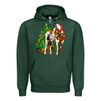 Sports Green american paint horse christmas tree Zipper Hoodie - CowGirlArtShop