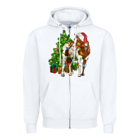 White american paint horse christmas tree Zipper Hoodie - CowGirlArtShop