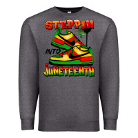 Charcoal Heather Steppin' into Juneteenth Premium Sweatshirt - FaDigitalArtStudio