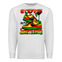 Oatmeal Heather Steppin' into Juneteenth Premium Sweatshirt - FaDigitalArtStudio