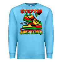 Ocean Blue Steppin' into Juneteenth Premium Sweatshirt - FaDigitalArtStudio