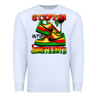 White Steppin' into Juneteenth Premium Sweatshirt - FaDigitalArtStudio