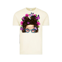 Vintage Arctic Messy Bun Mom With Butterfly Vintage Tee - BundleAndBundleShop