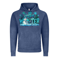 Vintage Denim hello winter snowman Vintage Hoodie - MaliasSmallBusiness