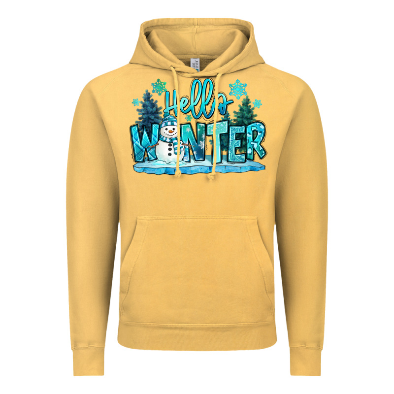 Hello Winter Snowman Vintage Hoodie by MaliasSmallBusiness | Teevron