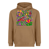 Toasted Coconut mardi gras crawfish leopard  seamless pattern Heavyweight Hoodie - FaDigitalArtStudio