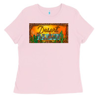 Bubblegum Pink western desert darlin sunset cactus leopard serape   license plate tem Ladies Tee - BarkalooDesign