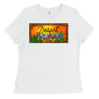 White western desert darlin sunset cactus leopard serape   license plate tem Ladies Tee - BarkalooDesign