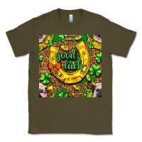 Army Green St. Patricks good luck with cow digital paper Classic Tee - BundleAndBundleShop