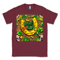 Burgundy St. Patricks good luck with cow digital paper Classic Tee - BundleAndBundleShop