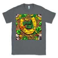 Charcoal Heather St. Patricks good luck with cow digital paper Classic Tee - BundleAndBundleShop
