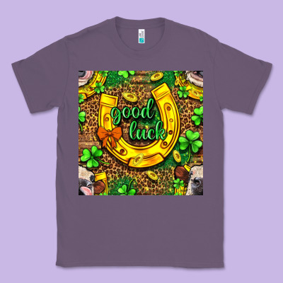 St. Patricks Good Luck With Cow Digital Paper Classic Tee Designed By Bundleandbundleshop