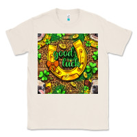 Natural St. Patricks good luck with cow digital paper Classic Tee - BundleAndBundleShop