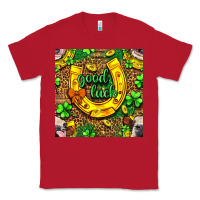 Red St. Patricks good luck with cow digital paper Classic Tee - BundleAndBundleShop