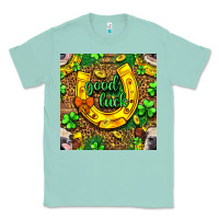 Seafoam St. Patricks good luck with cow digital paper Classic Tee - BundleAndBundleShop