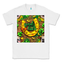 White St. Patricks good luck with cow digital paper Classic Tee - BundleAndBundleShop