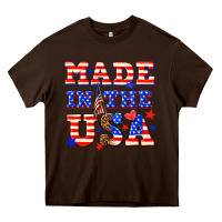 Chocolate Brown made in the usa Heavy Core Tee - NancyCooperArtShop