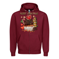 Burgundy merry christmas cupcake chocolate Zipper Hoodie - CowGirlArtShop