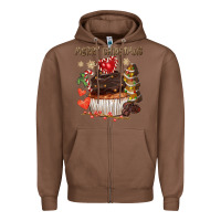 Chestnut merry christmas cupcake chocolate Zipper Hoodie - CowGirlArtShop