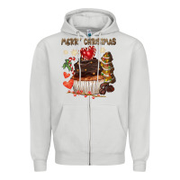 Dove Grey merry christmas cupcake chocolate Zipper Hoodie - CowGirlArtShop